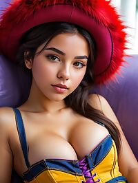 A ravishing 19 year old Argentinian girl in Cancun wearing a yellow corset